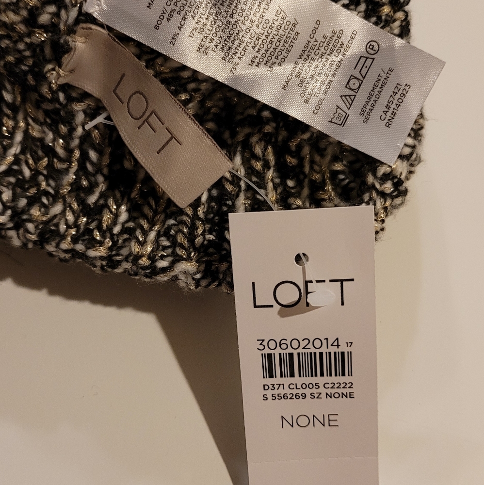 Loft Shimmer Tweed Pom Pom Beanie Hat New With Tag - Picture 8 of 12